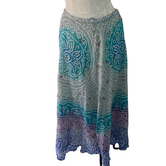 Unbranded Dresses & Skirts - Vintage Womens Skirt One Size Multicolor Embroidered Mirror Embellished